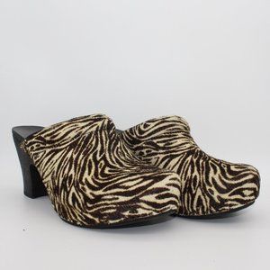 Dansko Rae Zebra-Print Calf Hair Mules (Size 40 Eu